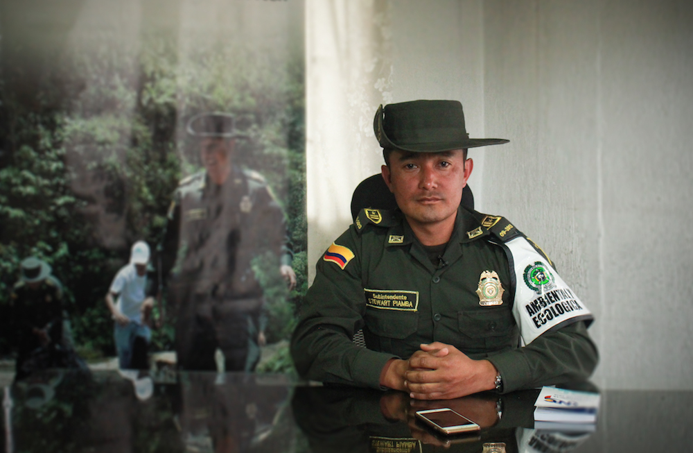 Subintendente Yuliet Stiwar Piamba Bolaños de la Policía Ambiental. Foto: katherin Castro B. 